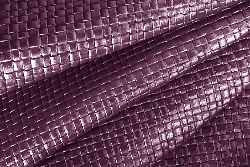 Mulberry purple braided-print metallic leather for pumps, heels, clutches, boots... 
                                    - F. KOOIJMAN Paris